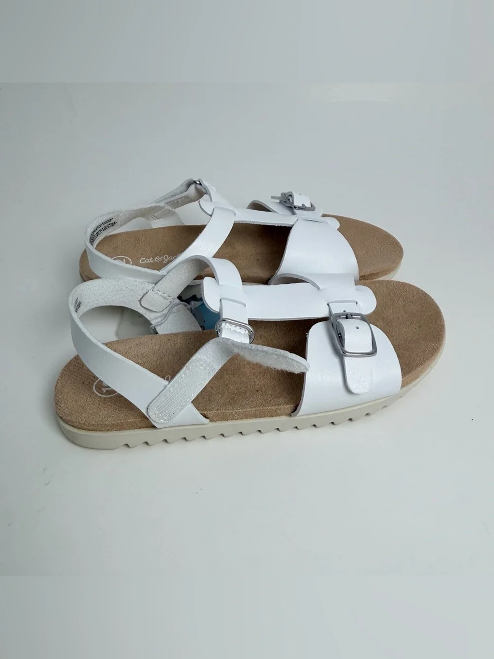 Cat & Jack White Buckle T-Strap Sandals for Kids